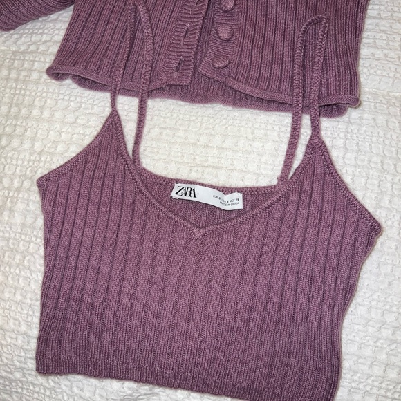 Zara Sweater Crop Top Set Small - Picture 2 of 6